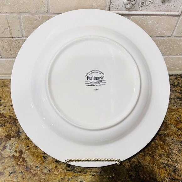 Pier‎ 1 Imports Bowl Plate 10.75" Chateau Napa Hand Painted Pasta Ceramic EUC - Picture 2 of 6